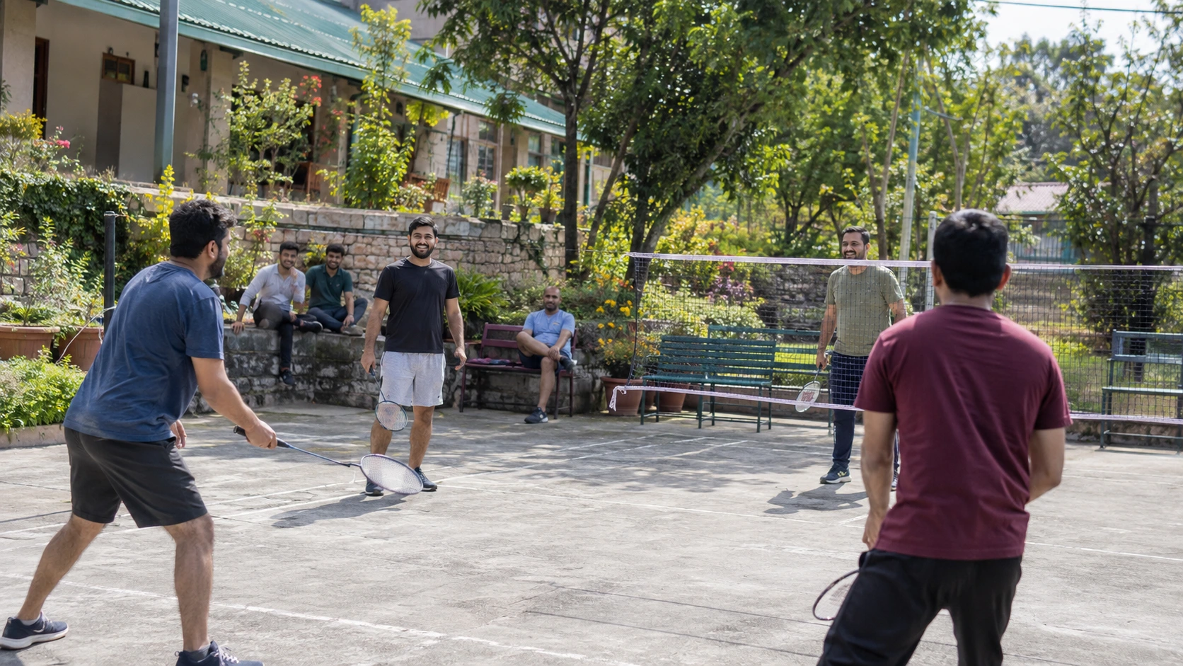 Residents during a games session at the rehab centre in Kangra